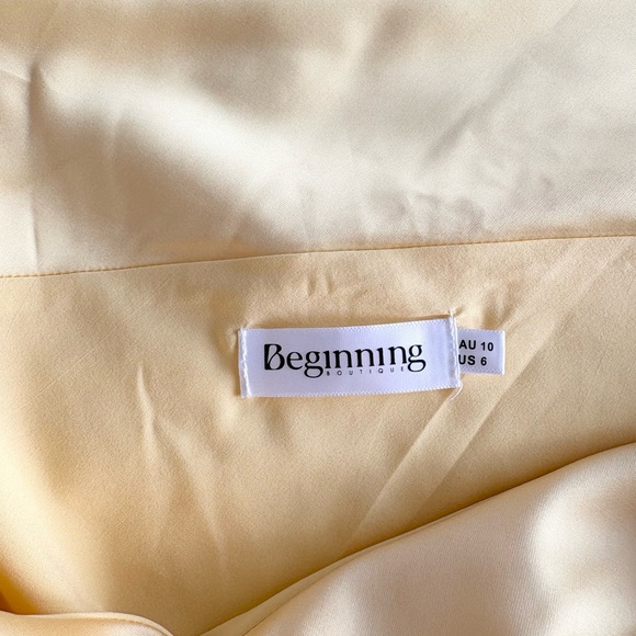 Beginning Boutique Yellow Satin Mini Dress - Picture 7 of 7